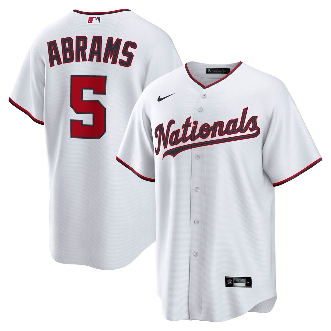 Men's Washington Nationals CJ Abrams White Home Replica MLB Baseball Jersey - view 1