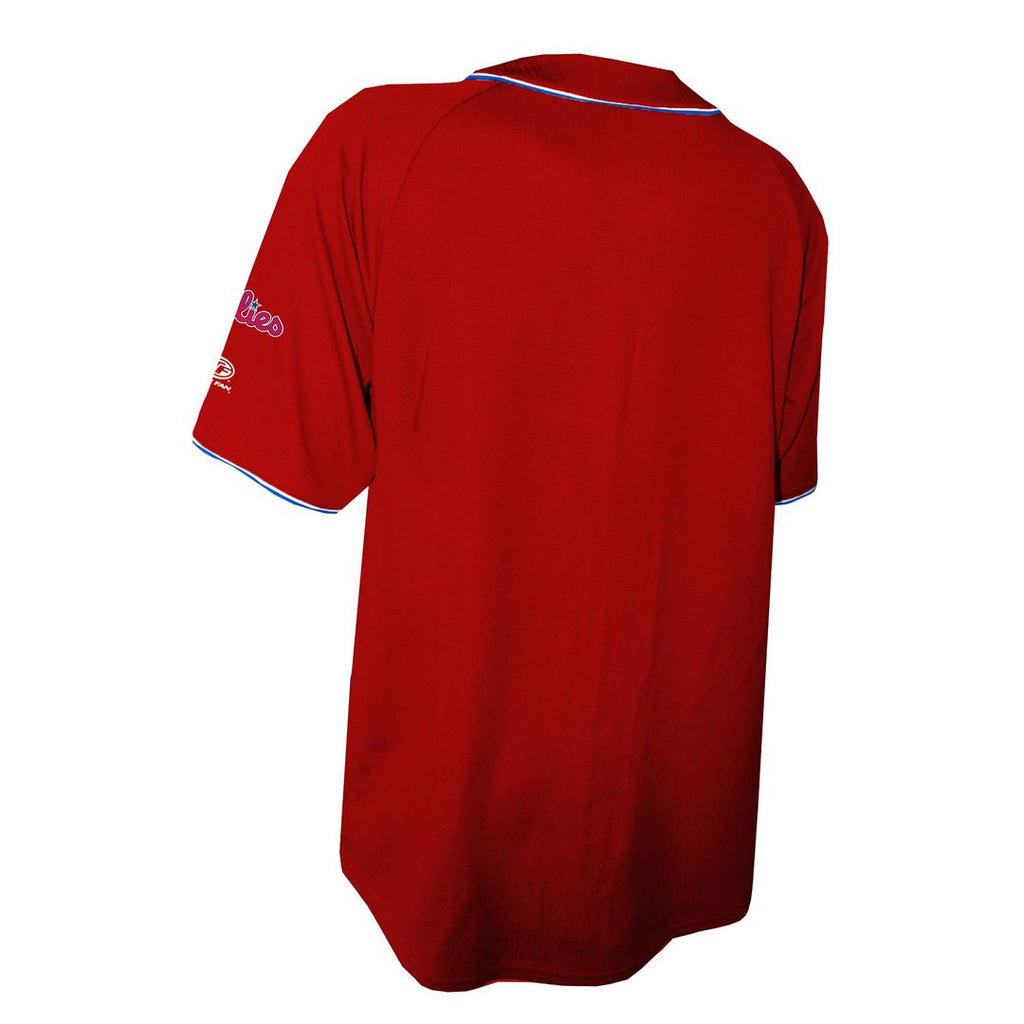Men's Philadelphia Phillies Red Team Color Full-Button Fashion MLB Baseball Jersey - view 3