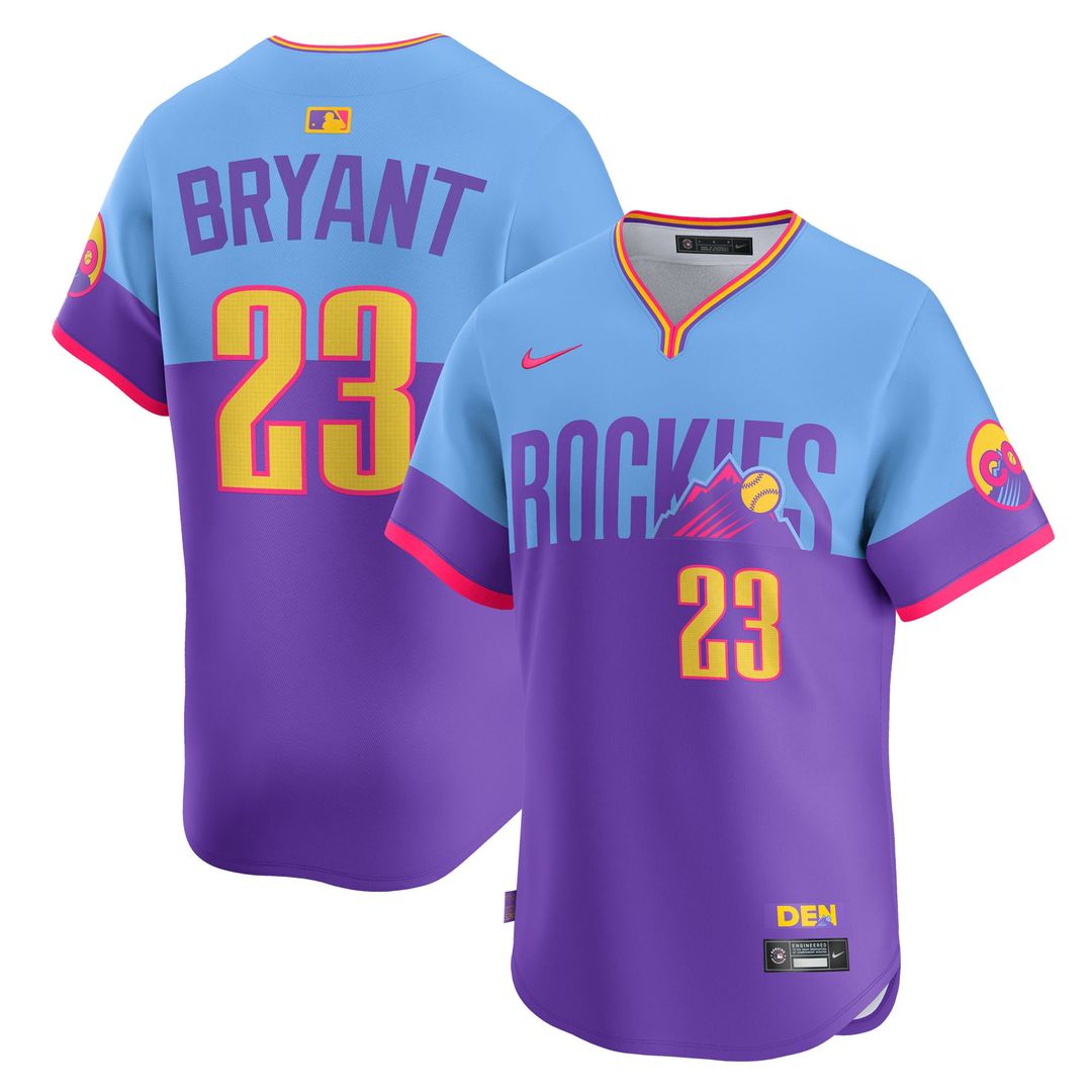 Men's Colorado Rockies Kris Bryant Purple/Light Blue 2025 City Connect Limited MLB Baseball Jersey - view 1
