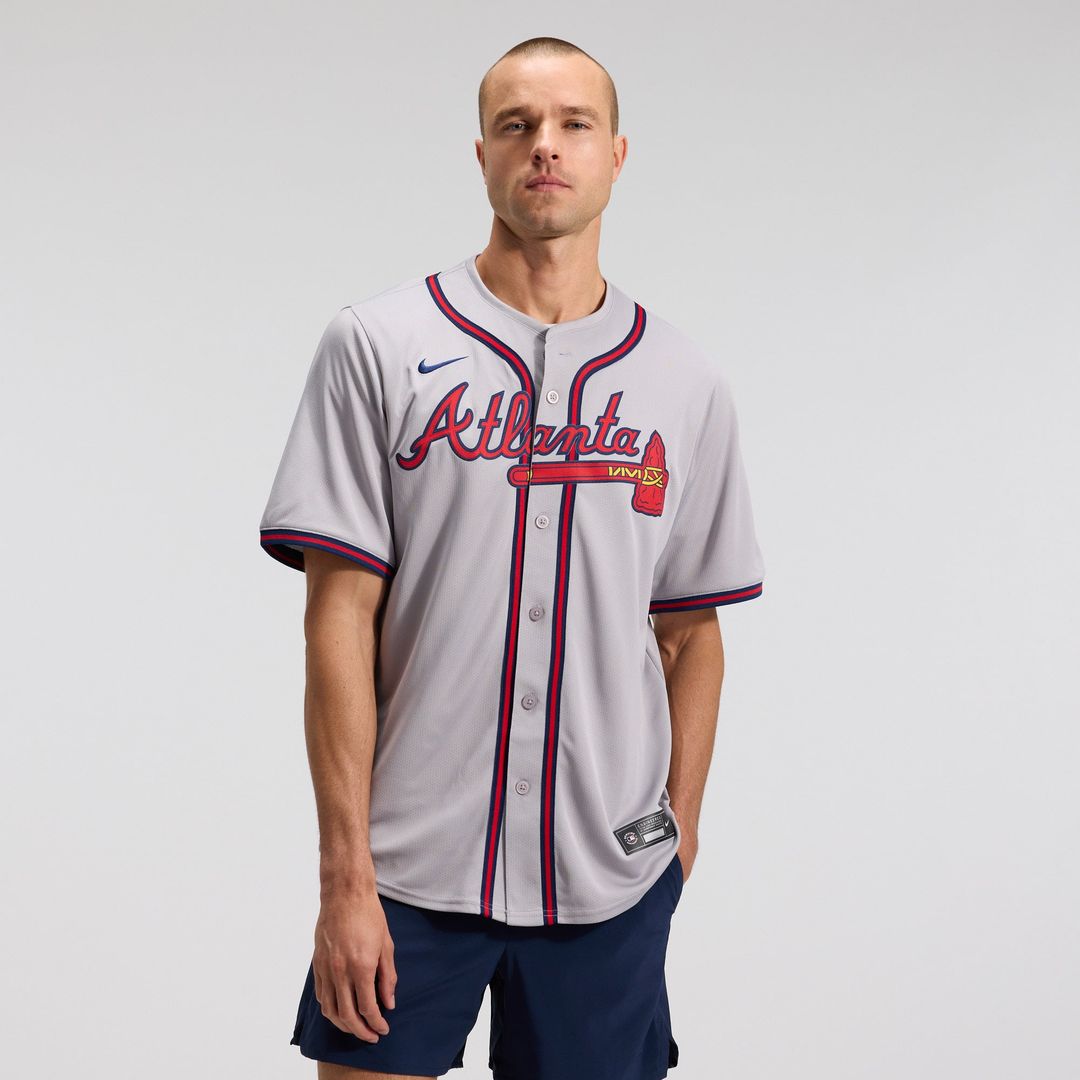 Men's Atlanta Braves Ozzie Albies Gray Road Limited MLB Baseball Jersey - view 2