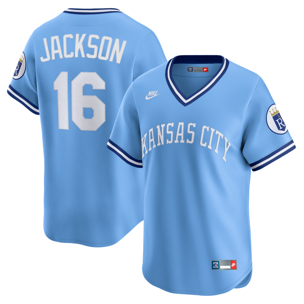 Men's Kansas City Royals Bo Jackson Light Blue Throwback Cooperstown Collection Limited MLB Baseball Jersey - view 1