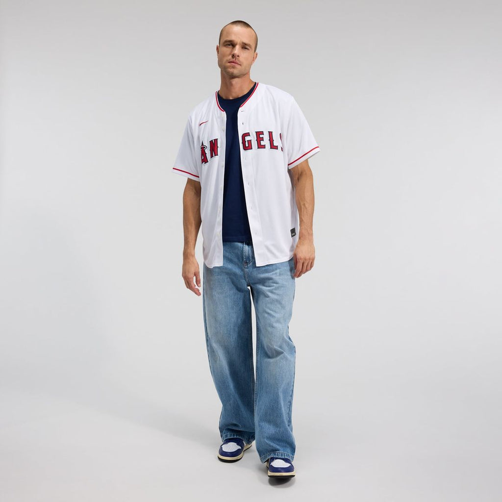 Men's Los Angeles Angels White Home Replica MLB Baseball Jersey - view 3