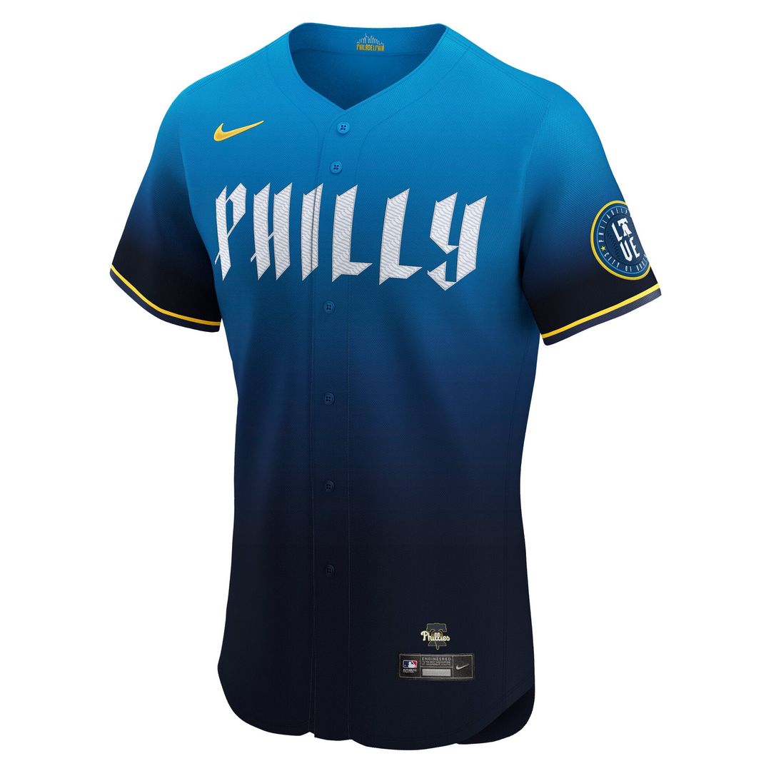Men's Philadelphia Phillies Trea Turner Navy City Connect Elite MLB Baseball Jersey - view 2