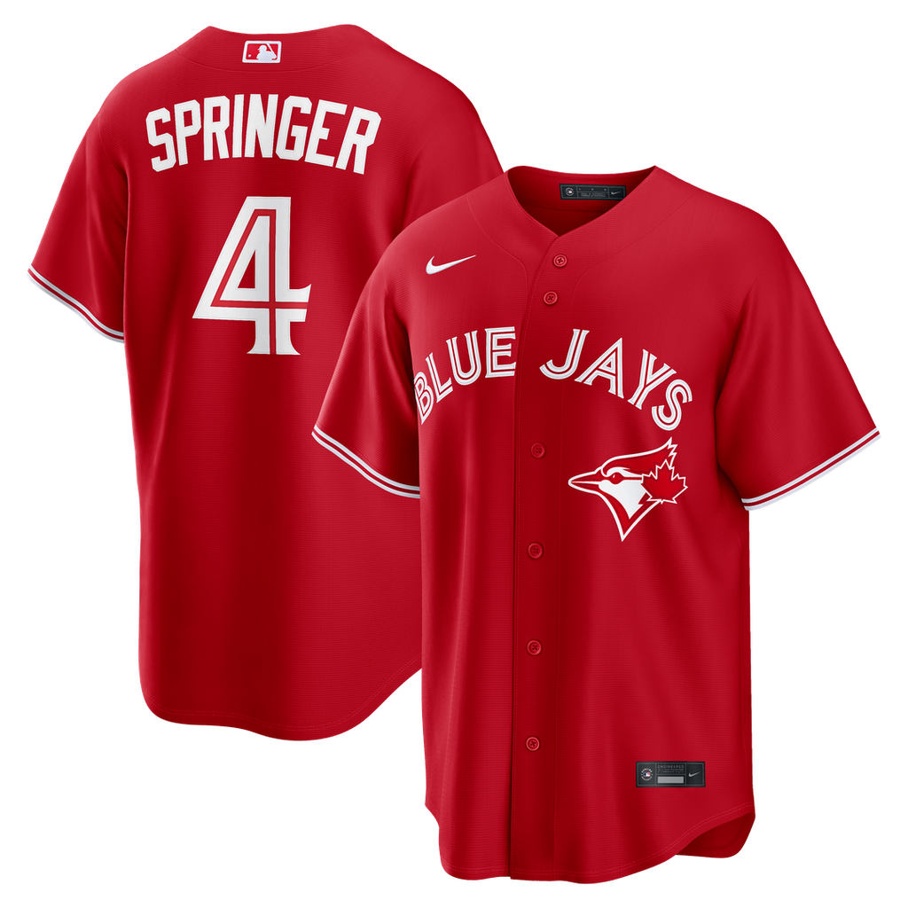 Men's Toronto Blue Jays George Springer Red Canada Day Replica MLB Baseball Jersey - view 1