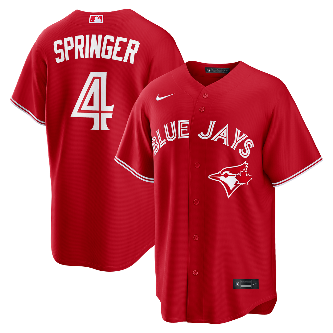 Men's Toronto Blue Jays George Springer Red Canada Day Replica MLB Baseball Jersey - view 1