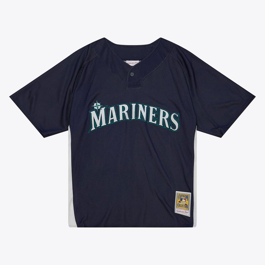 Men's Seattle Mariners Ichiro Suzuki Navy Big & Tall Cooperstown Mesh Batting Practice MLB Baseball Jersey - view 1