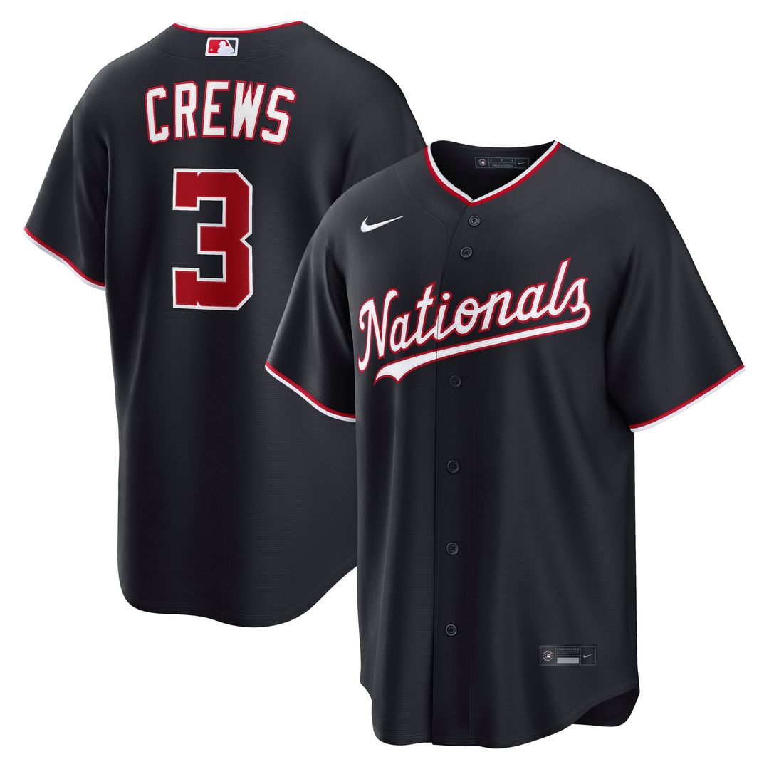 Men's Washington Nationals Dylan Crews Navy Alternate Replica MLB Baseball Jersey - view 1