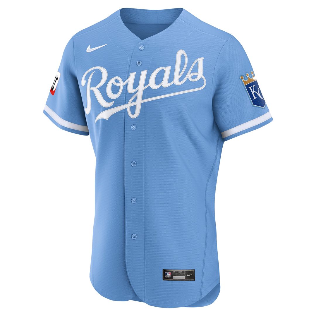 Men's Kansas City Royals Light Blue Alternate Sponsor Patch MLB Baseball Jersey - view 2