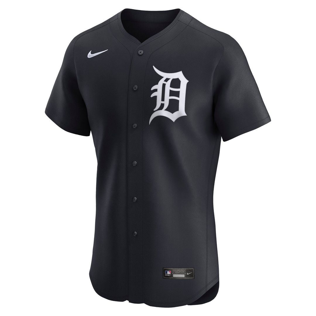 Men's Detroit Tigers Navy Alternate 2 Elite MLB Baseball Jersey - view 2