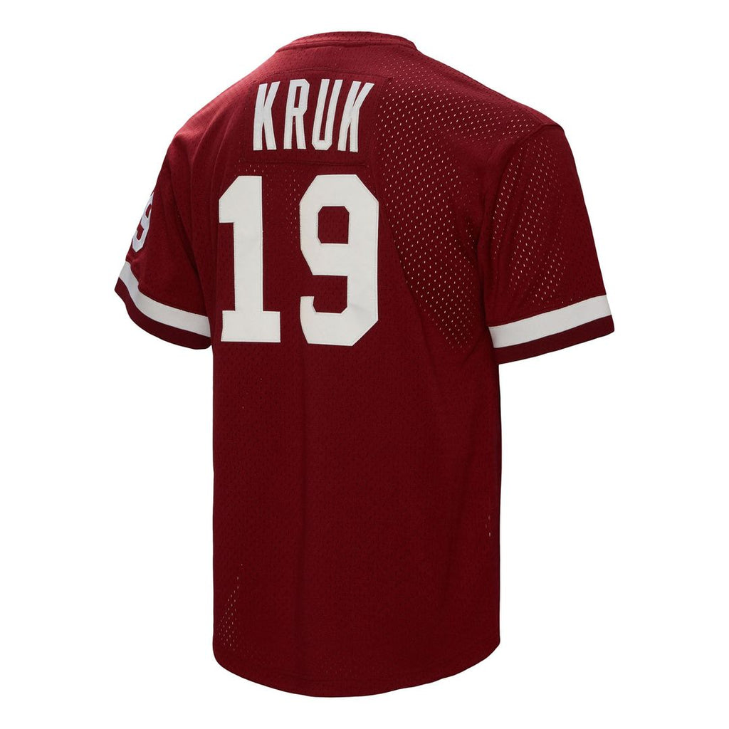 Men's Philadelphia Phillies John Kruk Burgundy Big & Tall Cooperstown Collection Mesh Batting Practice MLB Baseball Jersey - view 6