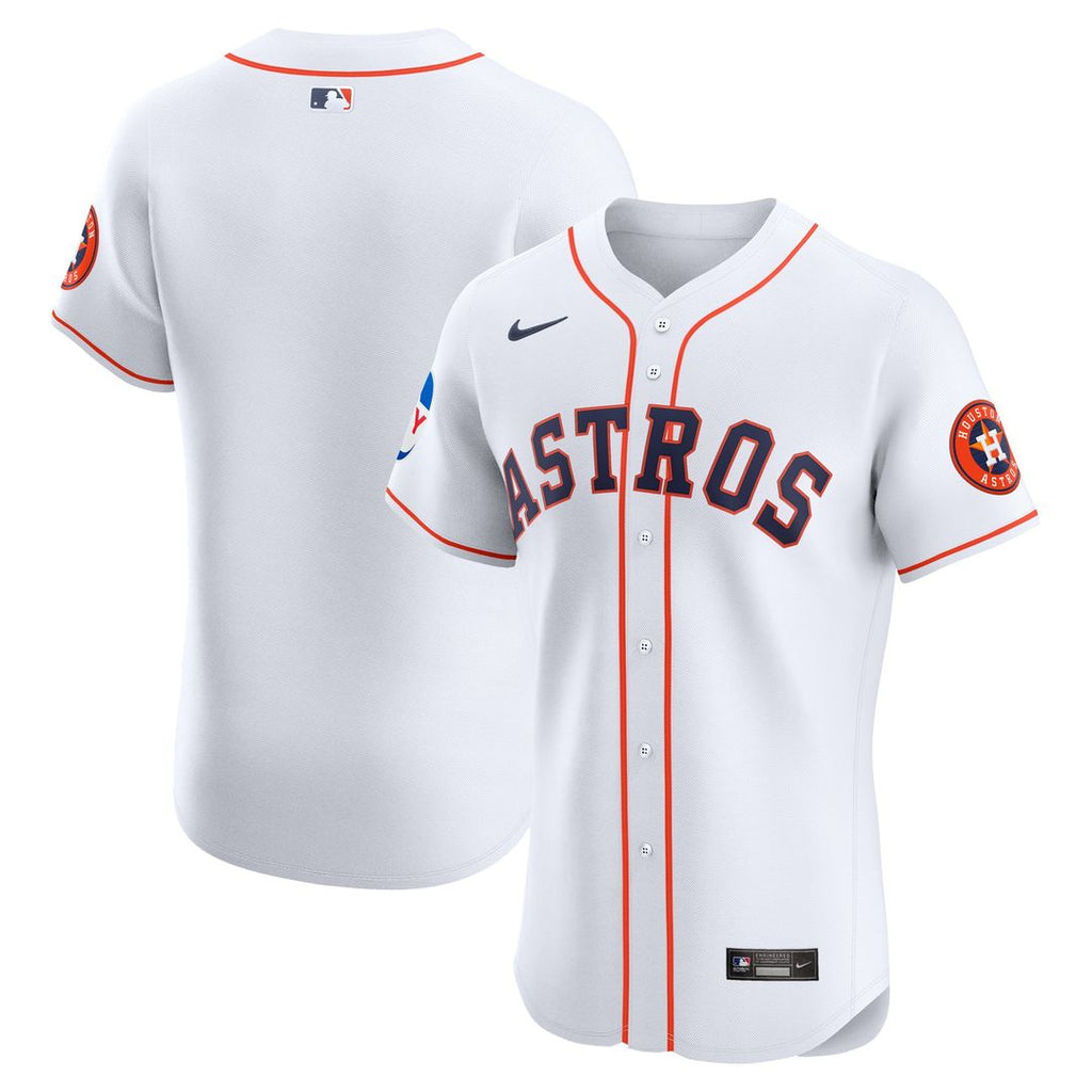 Men's Houston Astros White Home Elite Patch MLB Baseball Jersey - view 1