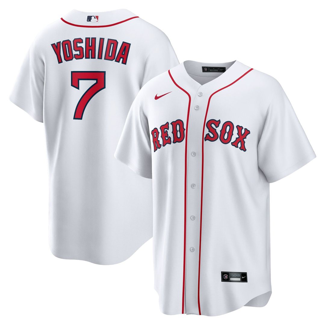 Men's Boston Red Sox Masataka Yoshida White Replica MLB Baseball Jersey - view 1