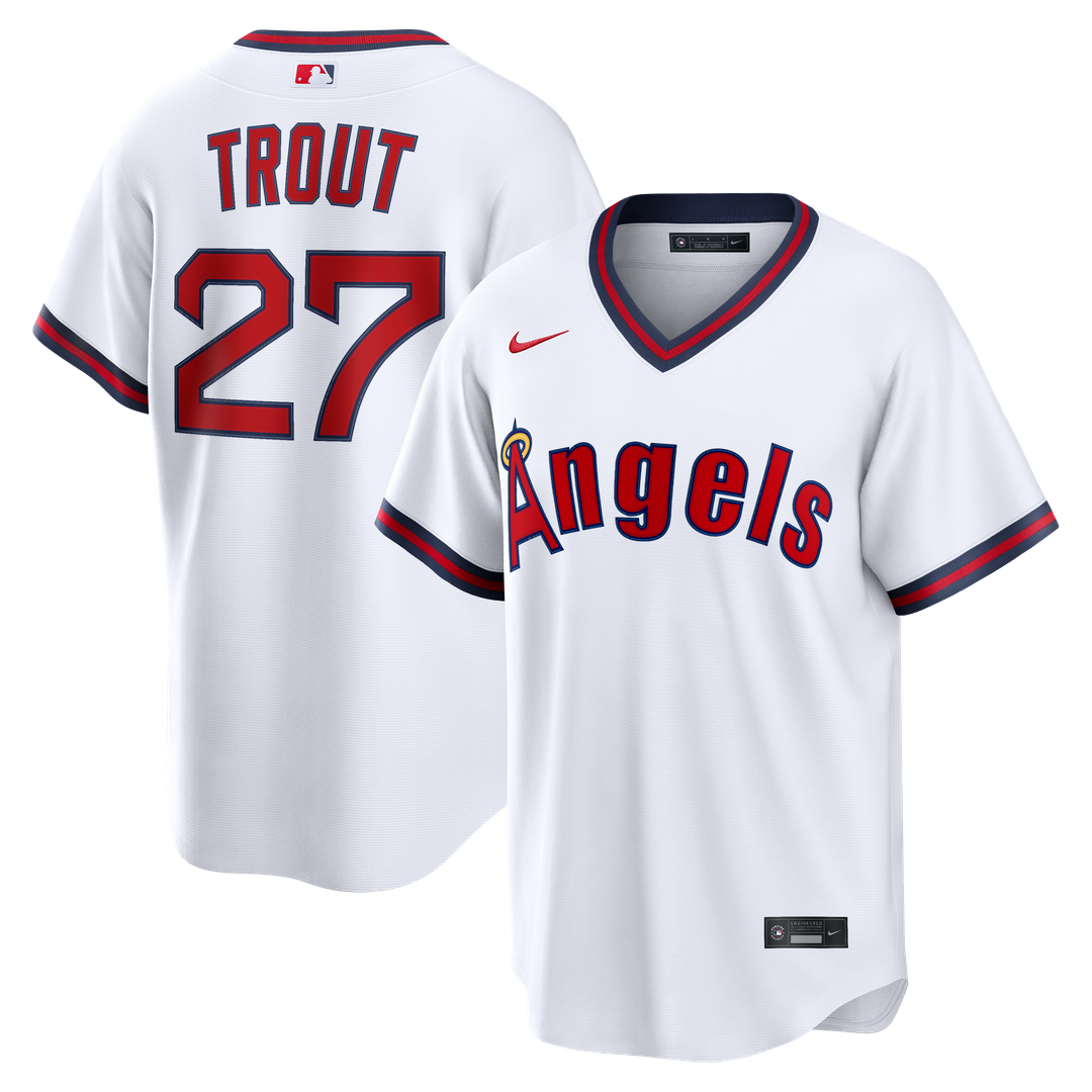 Men's Los Angeles Angels Mike Trout Gray Road Replica MLB Baseball Jersey - view 7