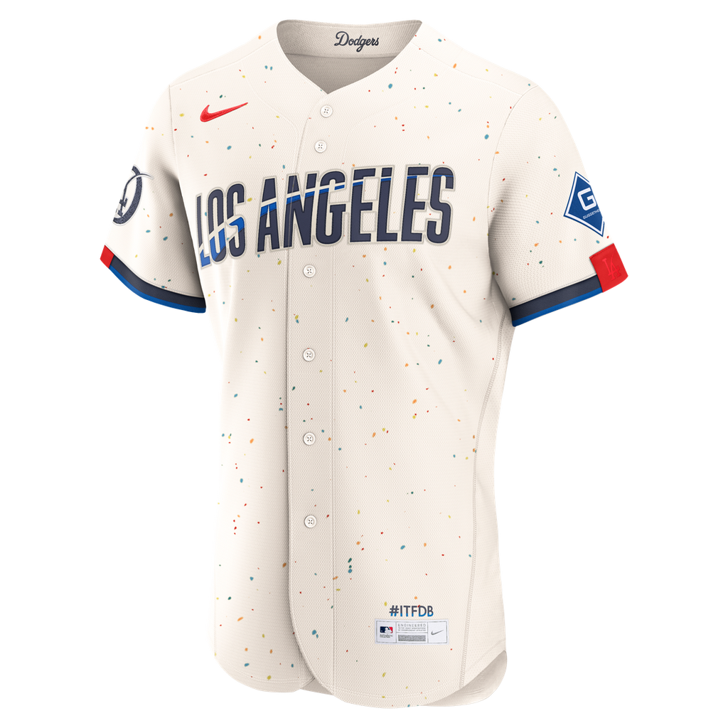Men's Los Angeles Dodgers Cream City Connect Sponsor Patch MLB Baseball Jersey - view 2
