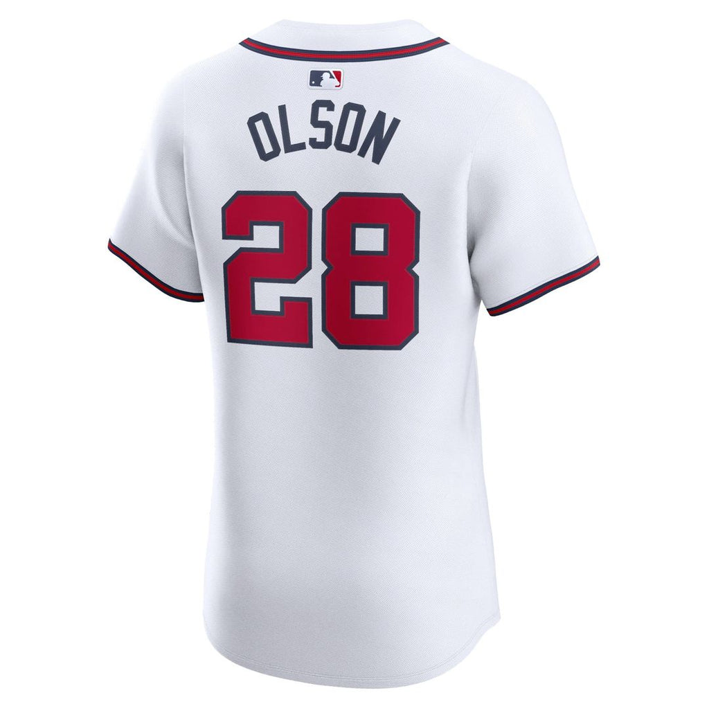Men's Atlanta Braves Matt Olson White Home Elite MLB Baseball Jersey - view 3