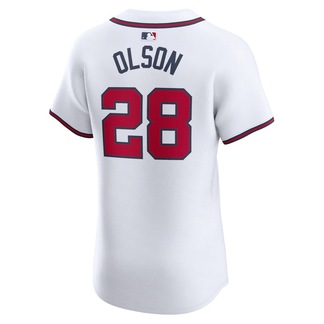 Men's Atlanta Braves Matt Olson White Home Elite MLB Baseball Jersey - view 3