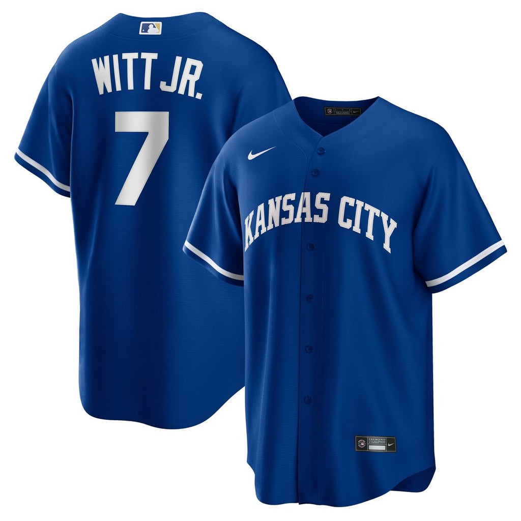 Men's Kansas City Royals Bobby Witt Jr. Rush Blue Alternate 2 Replica MLB Baseball Jersey - view 1