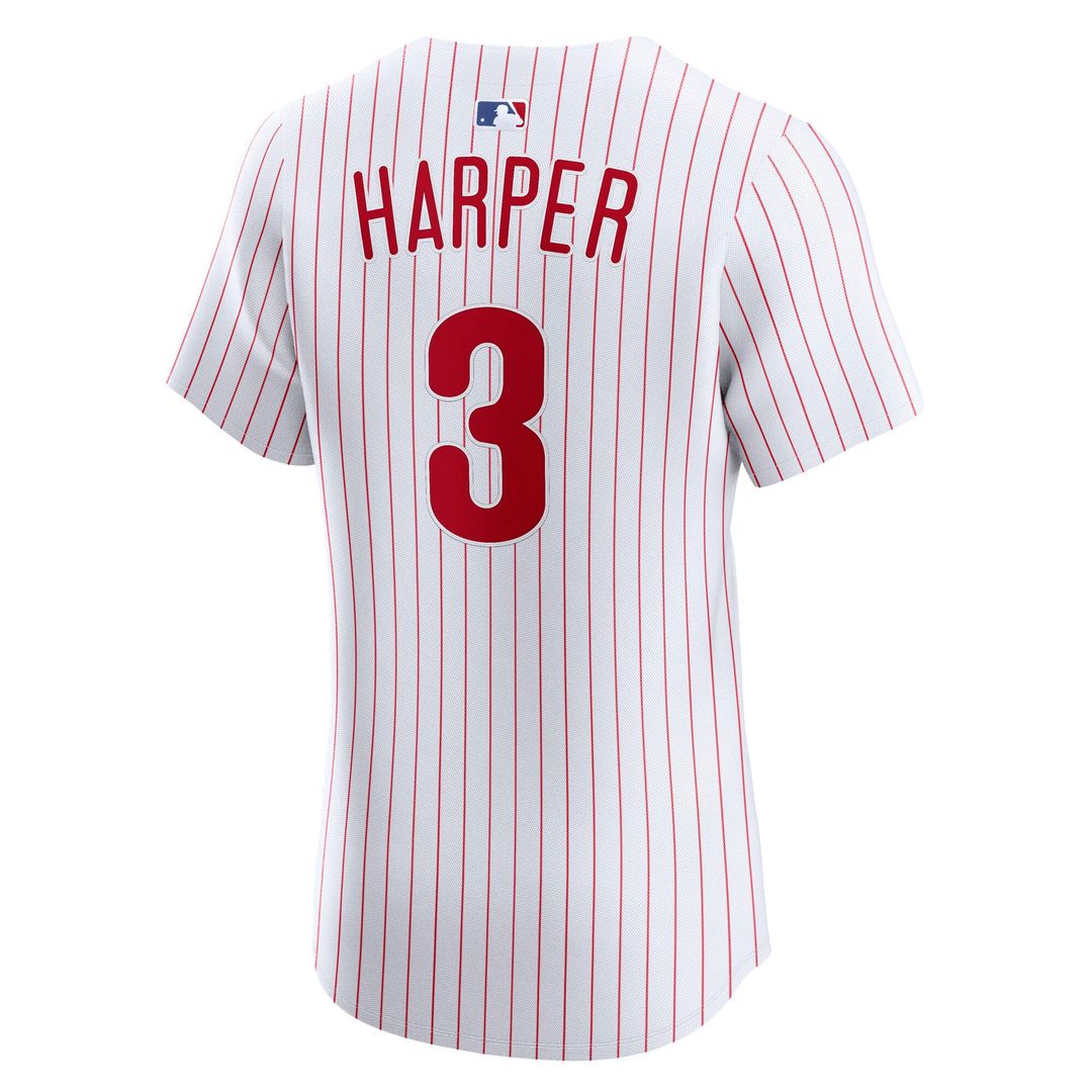 Men's Philadelphia Phillies Bryce Harper White Home Elite MLB Baseball Jersey - view 9