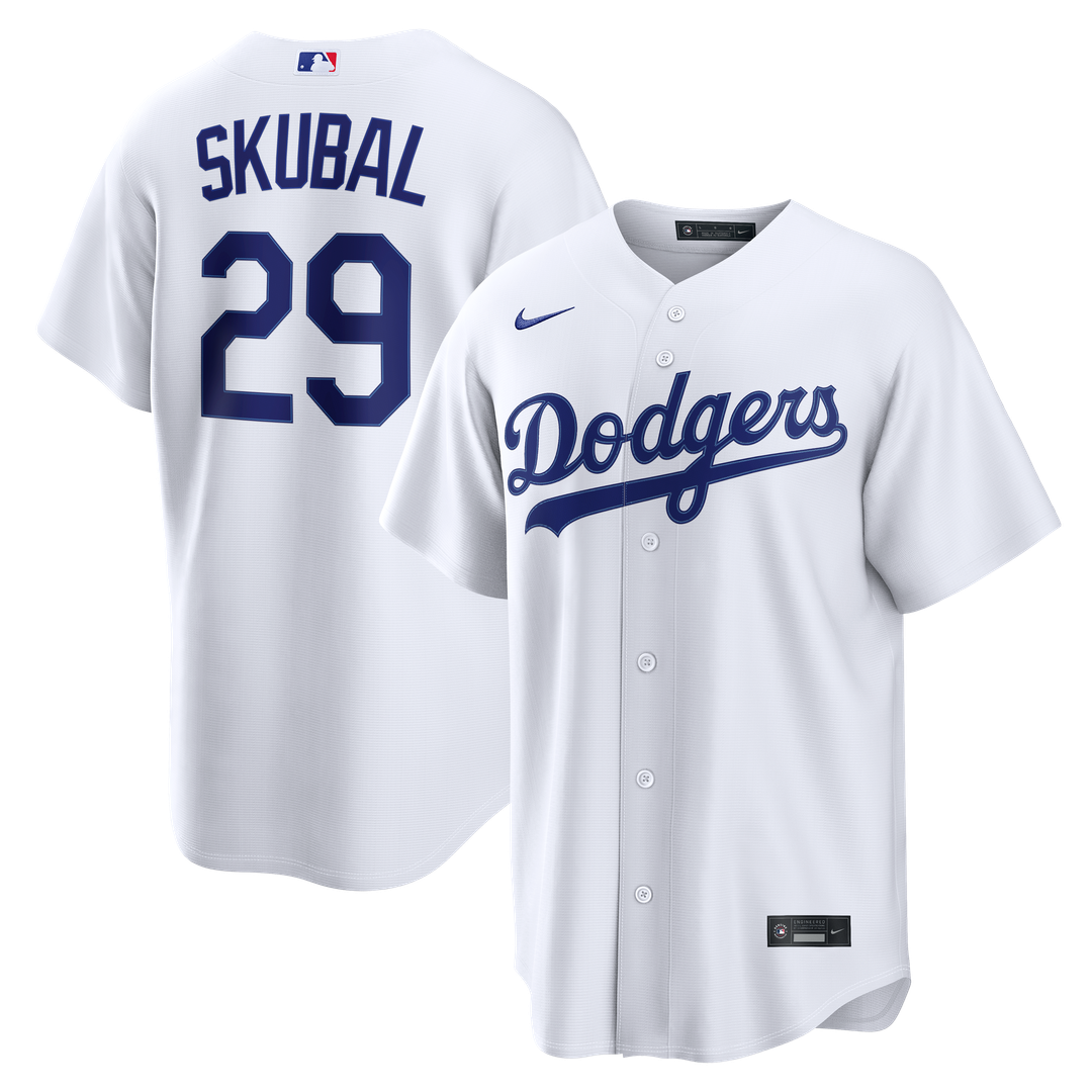 Men's Los Angeles Dodgers Tarik Skubal White Home Replica MLB Baseball Jersey - view 1