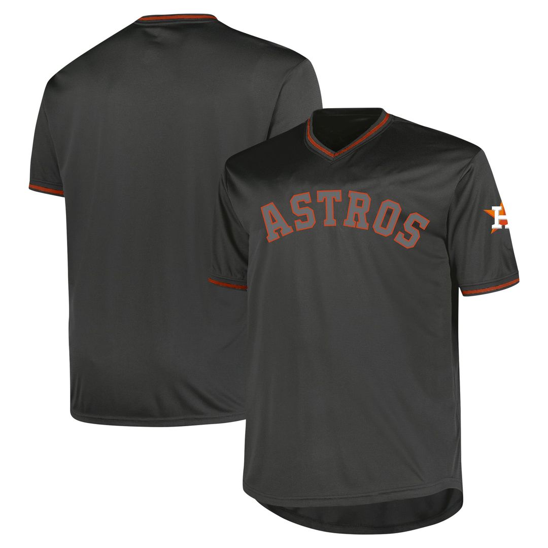 Men's Houston Astros Charcoal Big & Tall Pop Fashion MLB Baseball Jersey - view 1