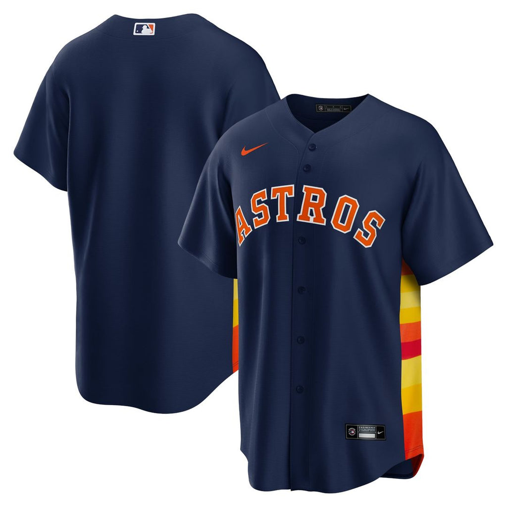 Men's Houston Astros Navy Alternate Replica MLB Baseball Jersey - view 4