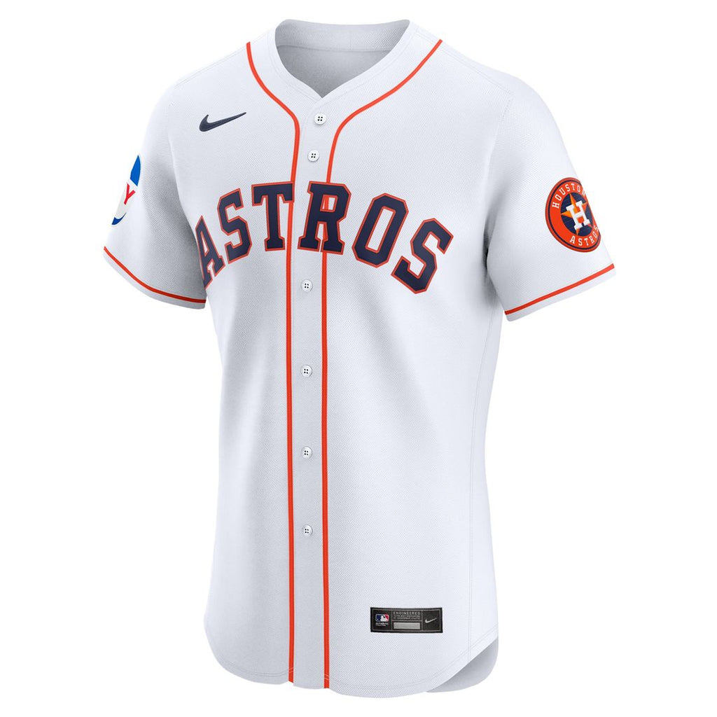 Men's Houston Astros White Home Elite Patch MLB Baseball Jersey - view 2