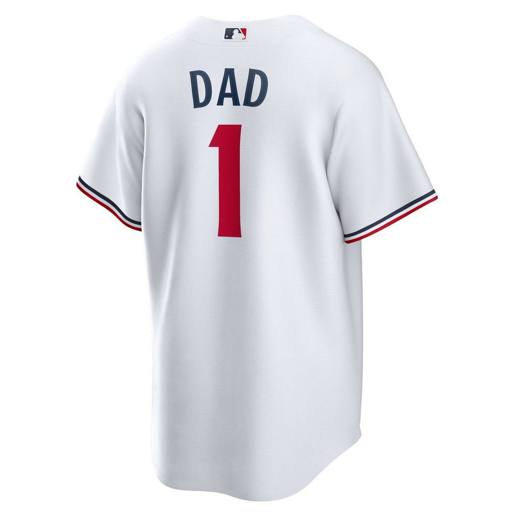 Men's Minnesota Twins White #1 Dad Home Replica MLB Baseball Jersey - view 3