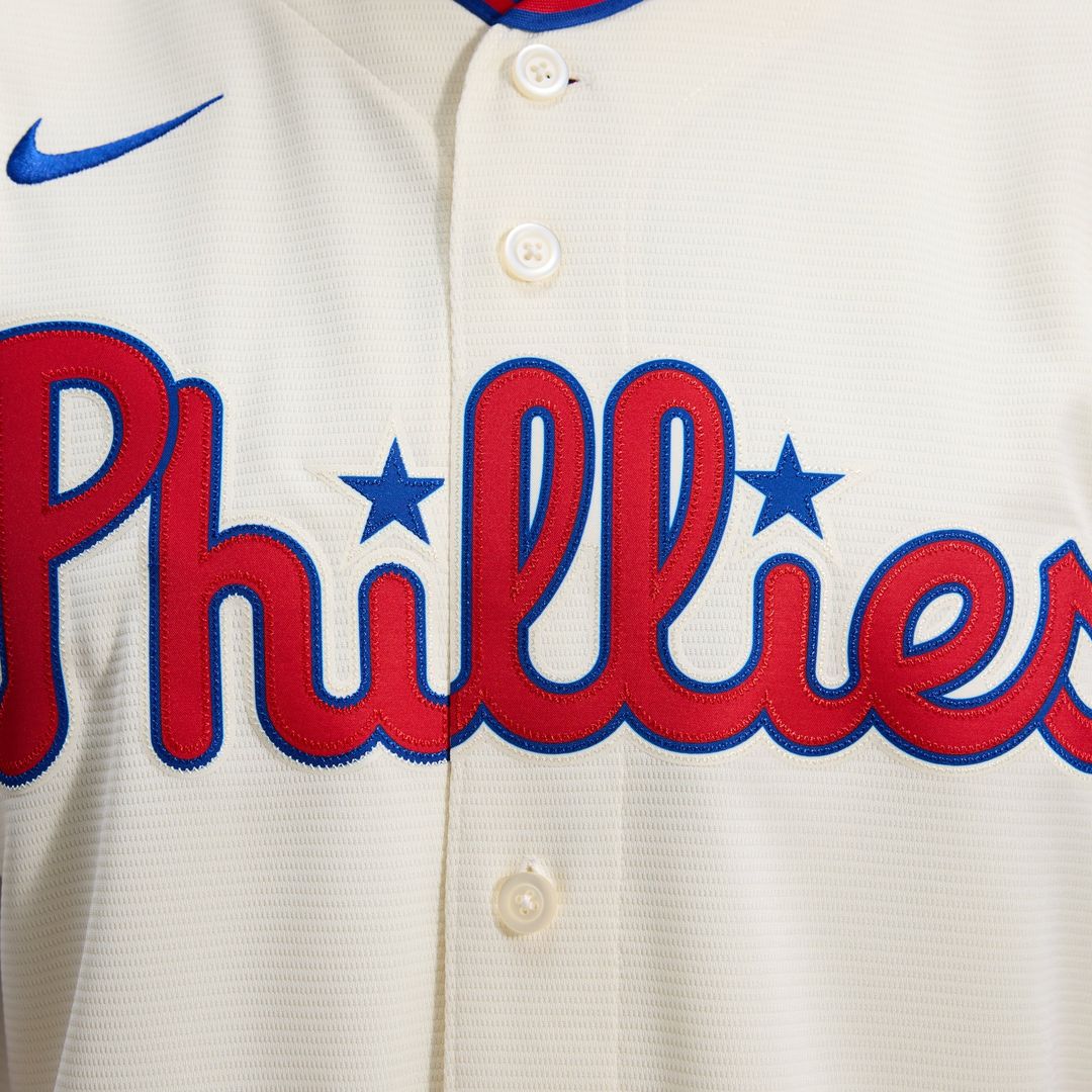 Men's Philadelphia Phillies Cream Alternate Replica MLB Baseball Jersey - view 10