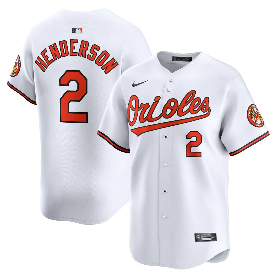 Men's Baltimore Orioles Gunnar Henderson White Home Limited MLB Baseball Jersey - view 1