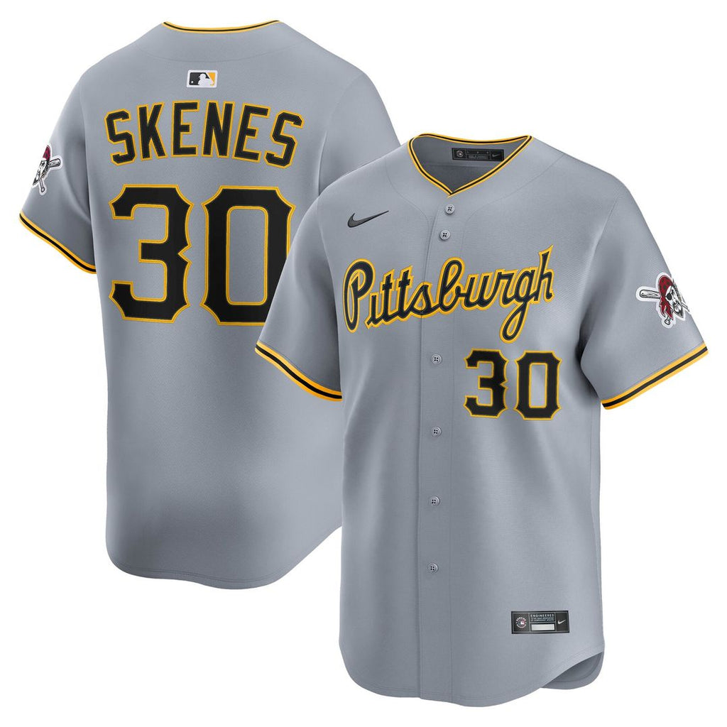 Men's Pittsburgh Pirates Paul Skenes Gray Road Limited MLB Baseball Jersey - view 4