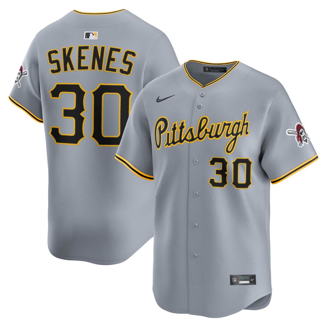 Men's Pittsburgh Pirates Paul Skenes Gray Road Limited MLB Baseball Jersey - view 4