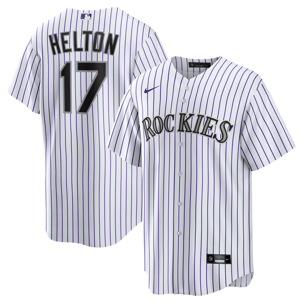 Men's Colorado Rockies Todd Helton White Home Retired Player Replica MLB Baseball Jersey - view 1