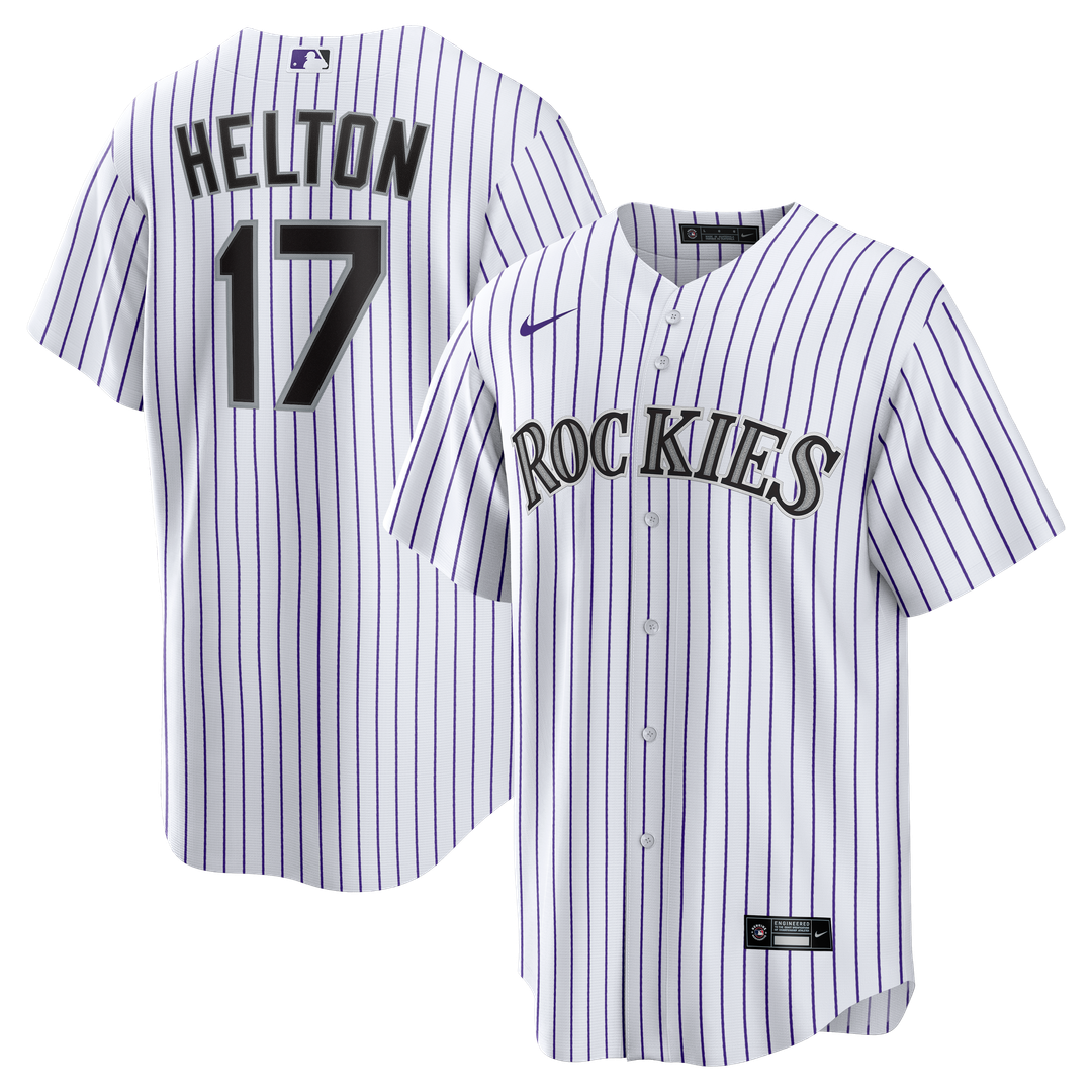 Men's Colorado Rockies Todd Helton White Home Retired Player Replica MLB Baseball Jersey - view 1