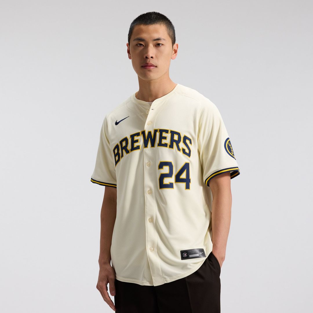 Men's Milwaukee Brewers William Contreras Cream Home Limited MLB Baseball Jersey - view 2