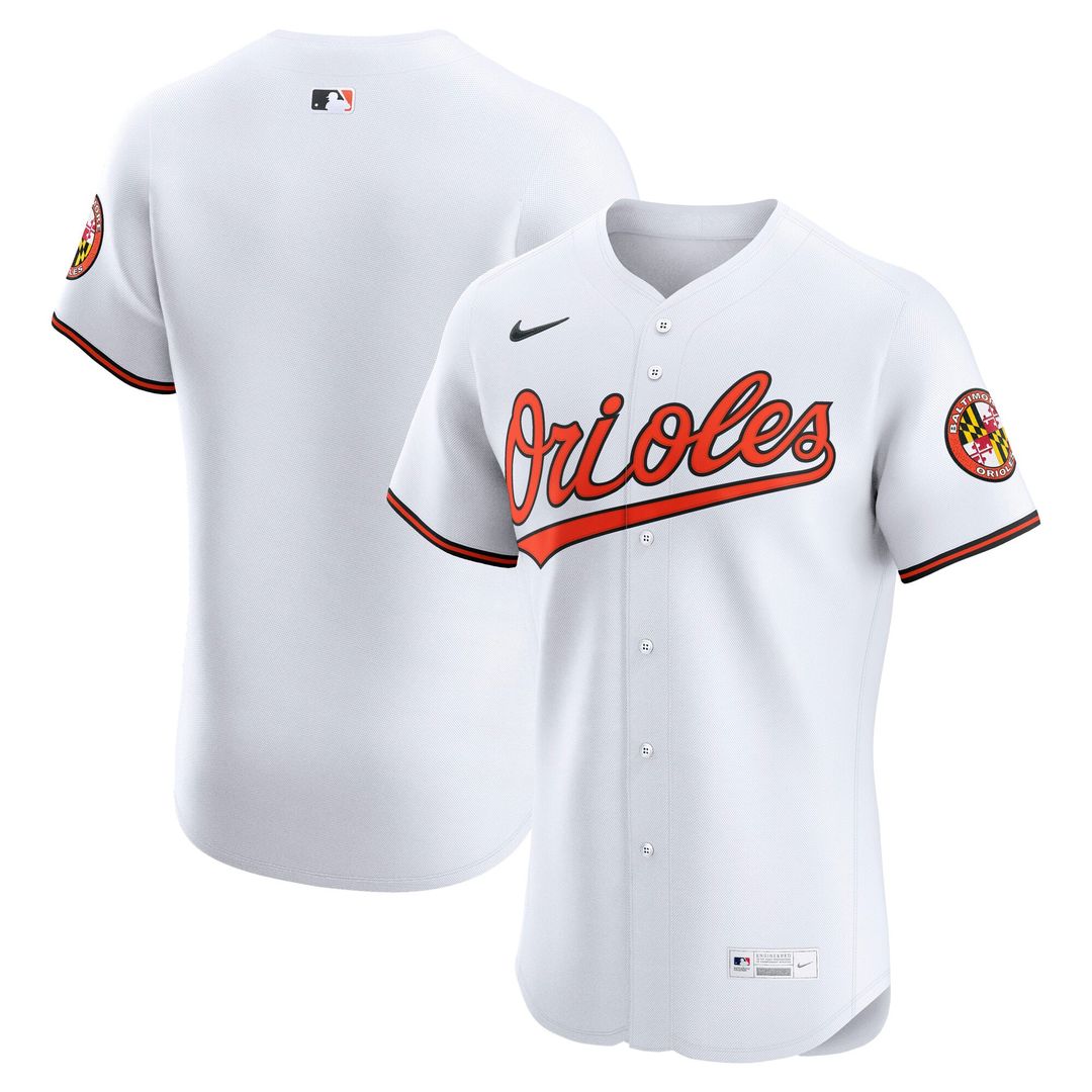 Men's Baltimore Orioles White Home Elite MLB Baseball Jersey - view 4