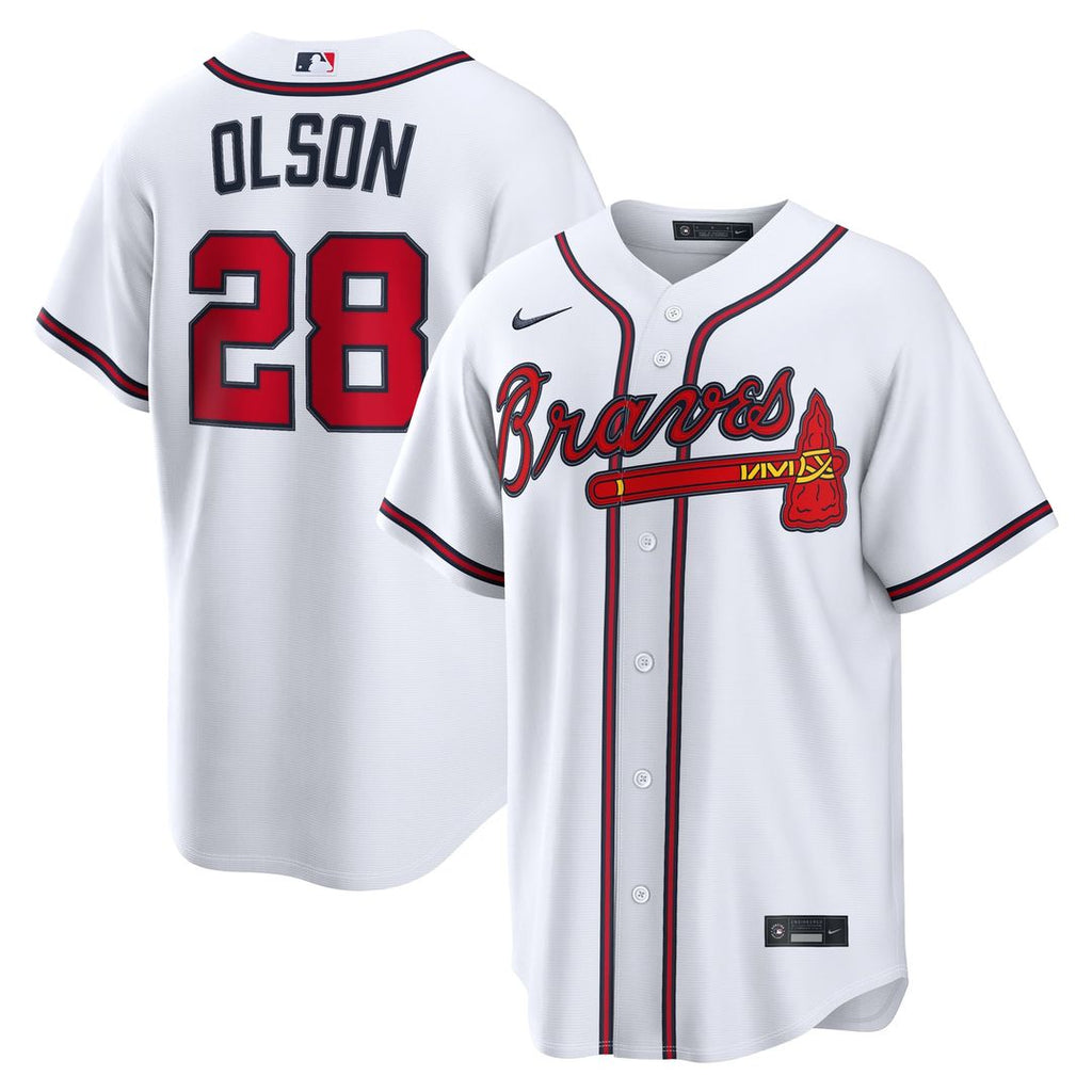 Men's Atlanta Braves Matt Olson White Home Replica MLB Baseball Jersey - view 1