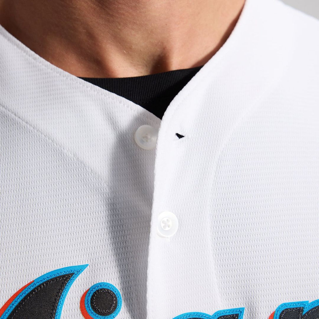 Men's Miami Marlins White Home Replica MLB Baseball Jersey - view 13