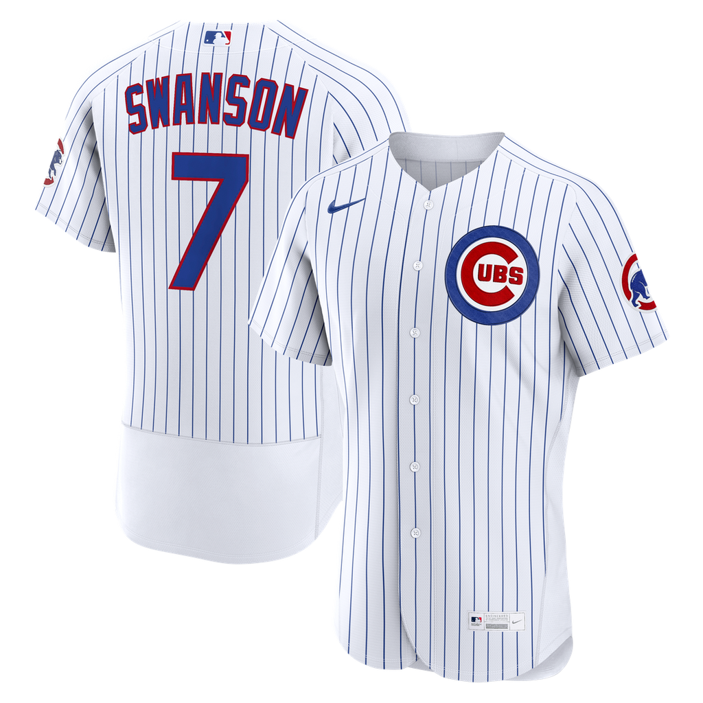Men's Chicago Cubs Dansby Swanson White Home MLB Baseball Jersey - view 1