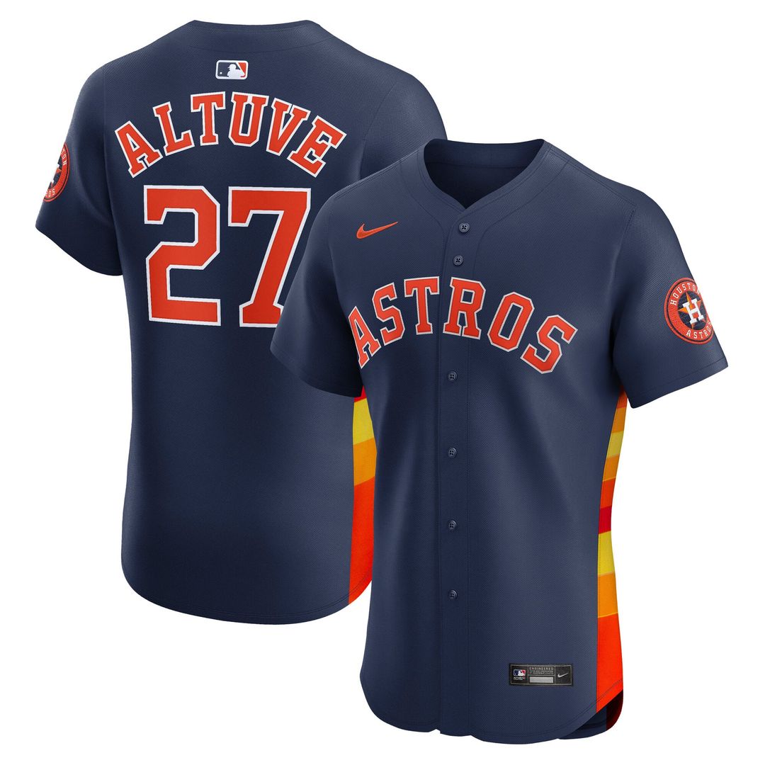 Men's Houston Astros Jose Altuve Orange Alternate Elite MLB Baseball Jersey - view 7