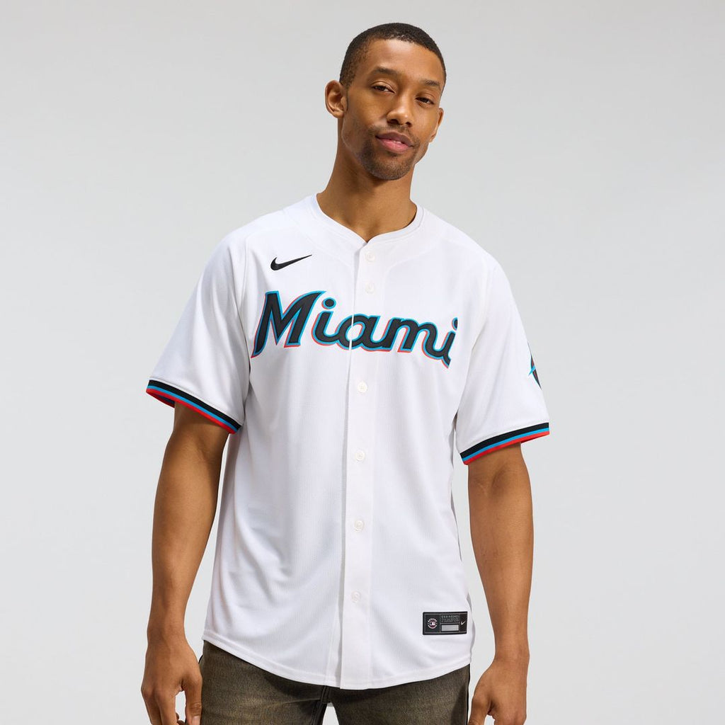 Men's Miami Marlins White Home Limited MLB Baseball Jersey - view 1