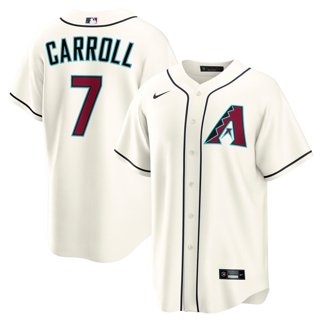 Men's Arizona Diamondbacks Corbin Carroll Cream Home Replica MLB Baseball Jersey - view 1