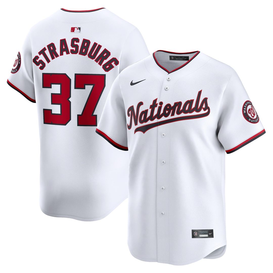 Men's Washington Nationals Stephen Strasburg White Home Limited MLB Baseball Jersey - view 1