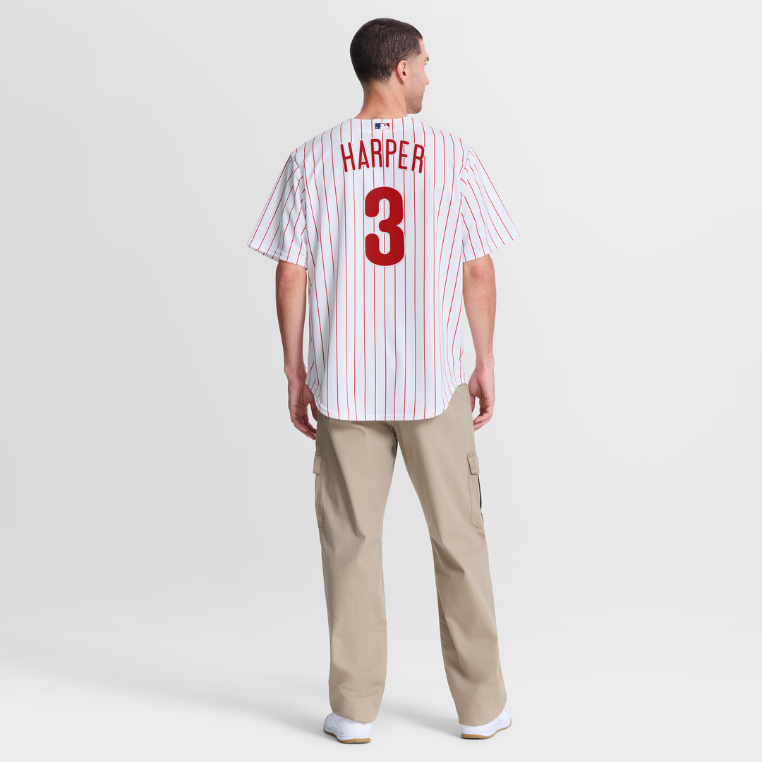 Men's Philadelphia Phillies Bryce Harper White Home Replica MLB Baseball Jersey - view 5