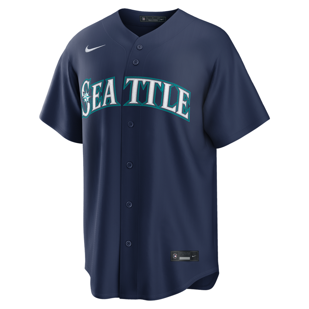 Men's Seattle Mariners Cal Raleigh Navy Road Replica MLB Baseball Jersey - view 2