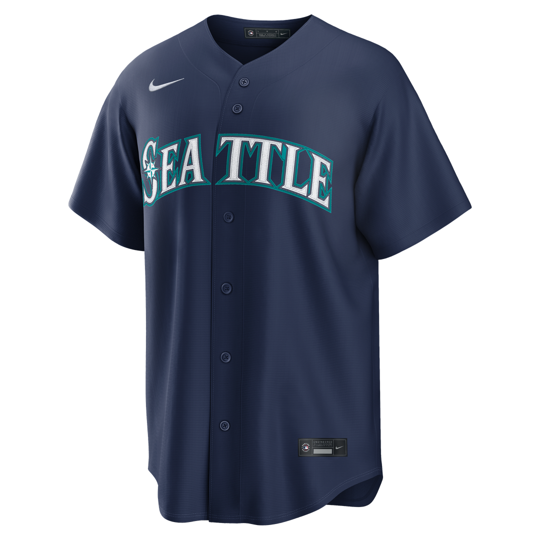 Men's Seattle Mariners Cal Raleigh Navy Road Replica MLB Baseball Jersey - view 2