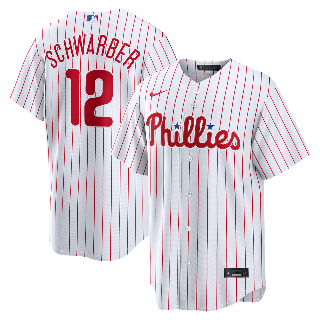 Men's Philadelphia Phillies Kyle Schwarber White Home Replica MLB Baseball Jersey - view 1