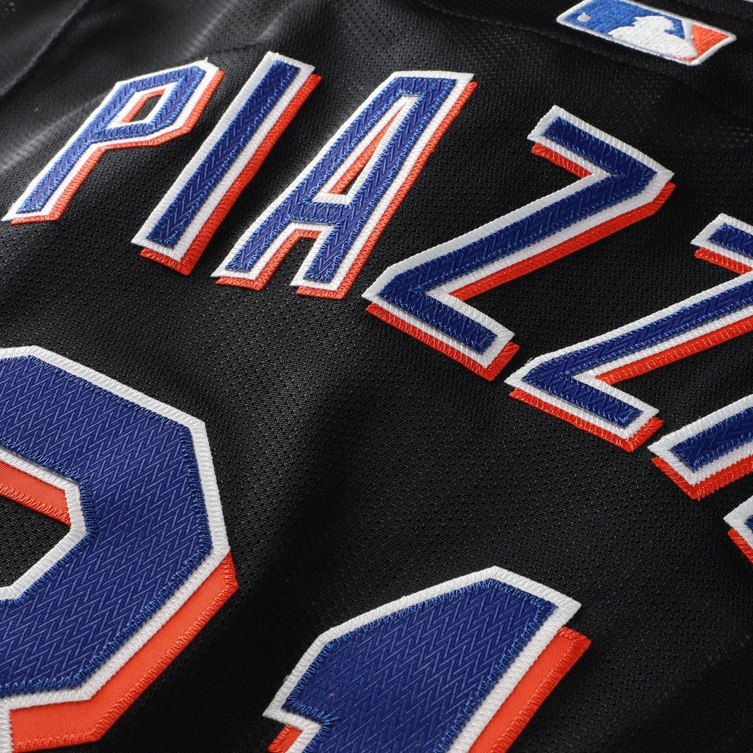 Men's New York Mets Mike Piazza Black Cooperstown Collection 2000 Batting Practice MLB Baseball Jersey - view 5