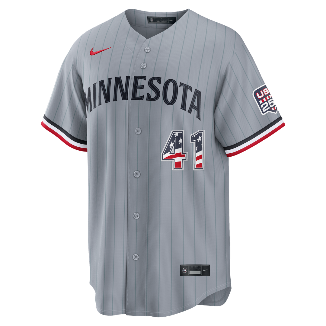 Men's Fourth of July Men's Minnesota Twins Joe Ryan Gray USA 250 Stadium MLB Baseball Jersey - view 2