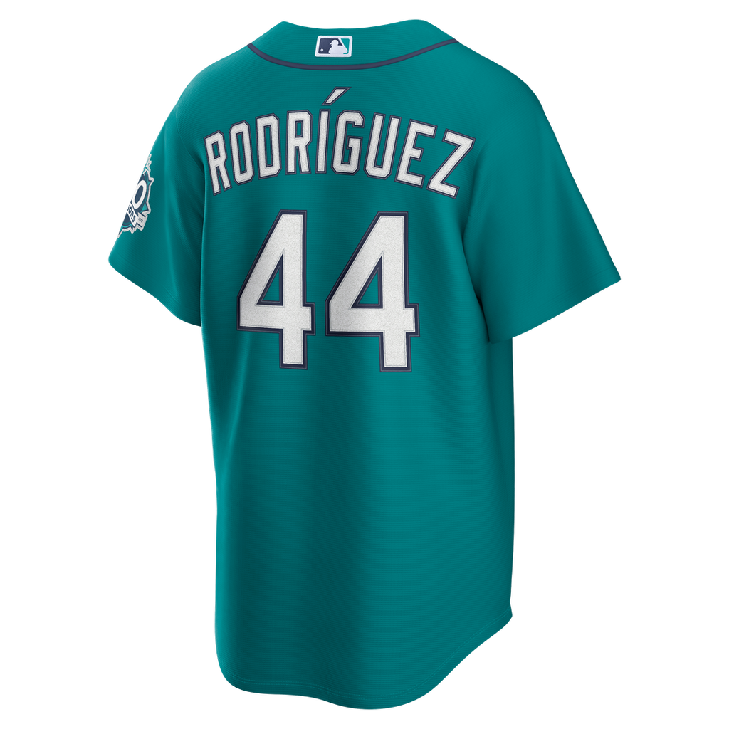 Men's Seattle Mariners Julio Rodríguez Teal Alternate Stadium 50th Season Patch MLB Baseball Jersey - view 3