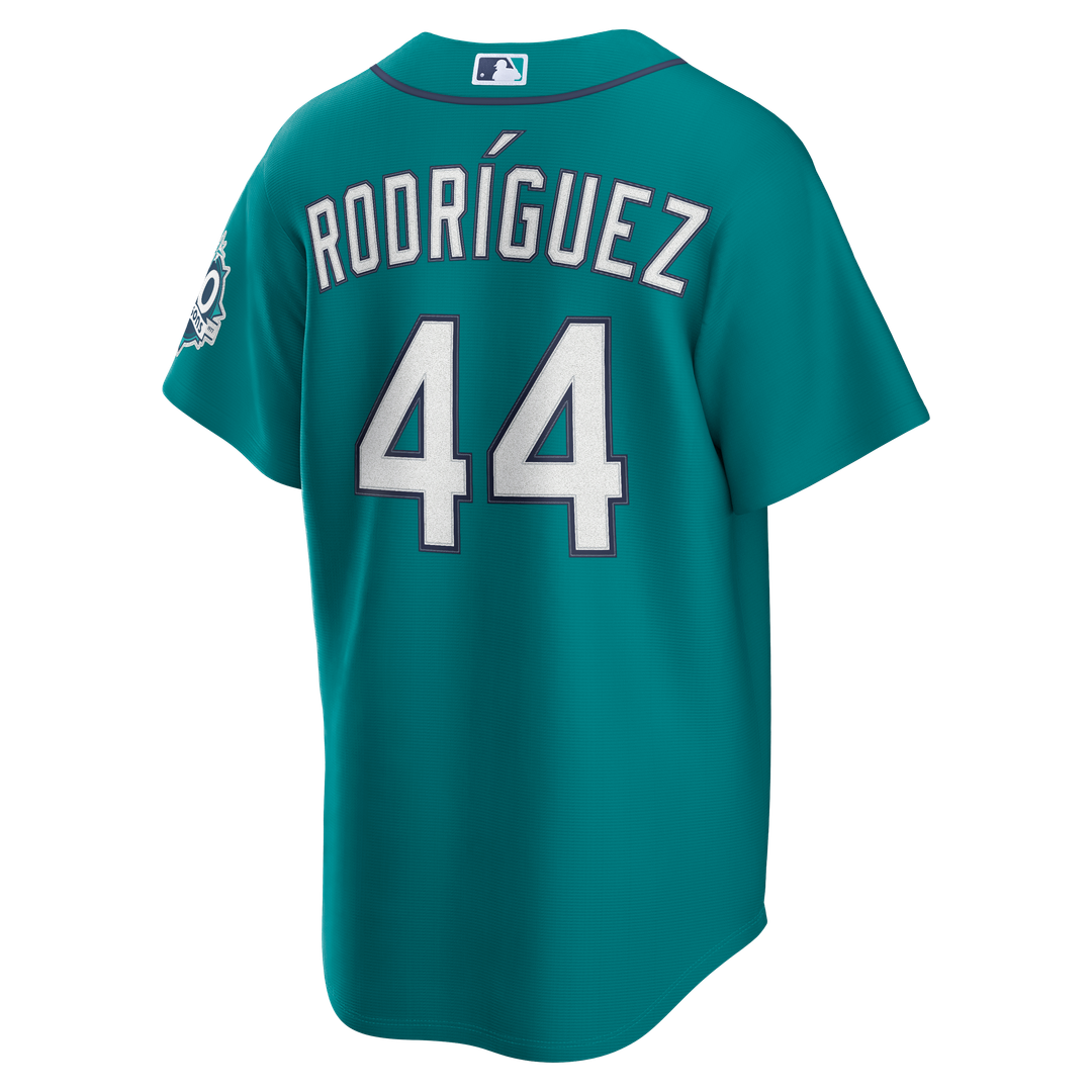 Men's Seattle Mariners Julio Rodríguez Teal Alternate Stadium 50th Season Patch MLB Baseball Jersey - view 3